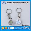 cheap price custom logo metal trolley coin holder keychain maker
